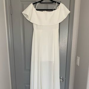 Off shoulder ivory maxi dress
